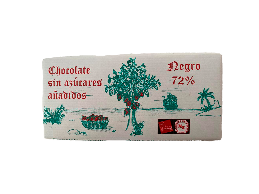 Chocolate 72% Cacao sin azúcar